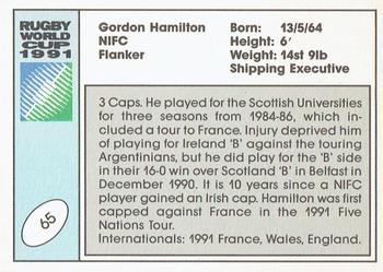 1991 Regina Rugby World Cup #65 Gordon Hamilton Back